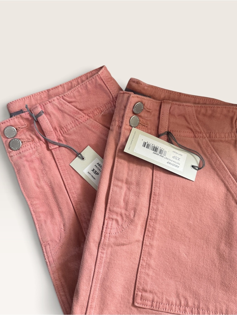 NEW Just USA x Stitch Fix Dusty Pink Denim Patch-Pocket Mini Skirt, XSP - Picture 5 of 7